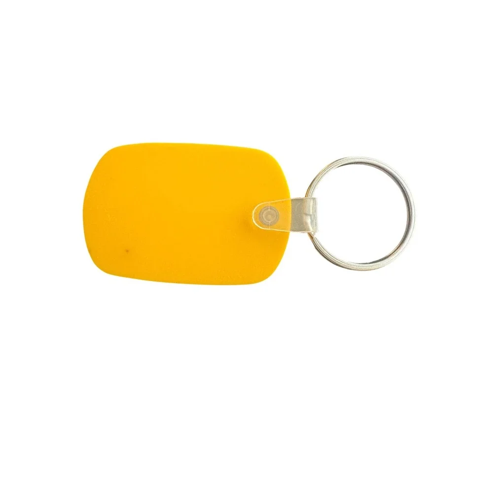 CAT Caterpillar Yellow Rubber Keychain Key Ring Construction Equipment Logo